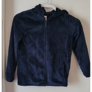 OshKosh B'Gosh Girls Sz 10 Zip Up Hooded Lightweight Jacket Navy Blue Velvet